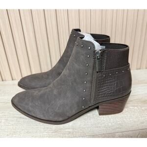 Market & Spruce Agria Zipper Booties in Espresso Womens Sz 6